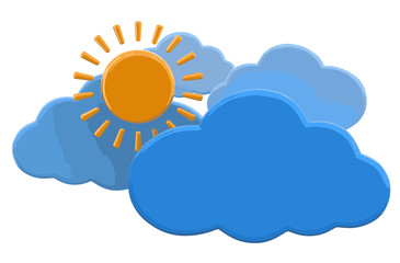 Clouds with sun. Image with clipping path