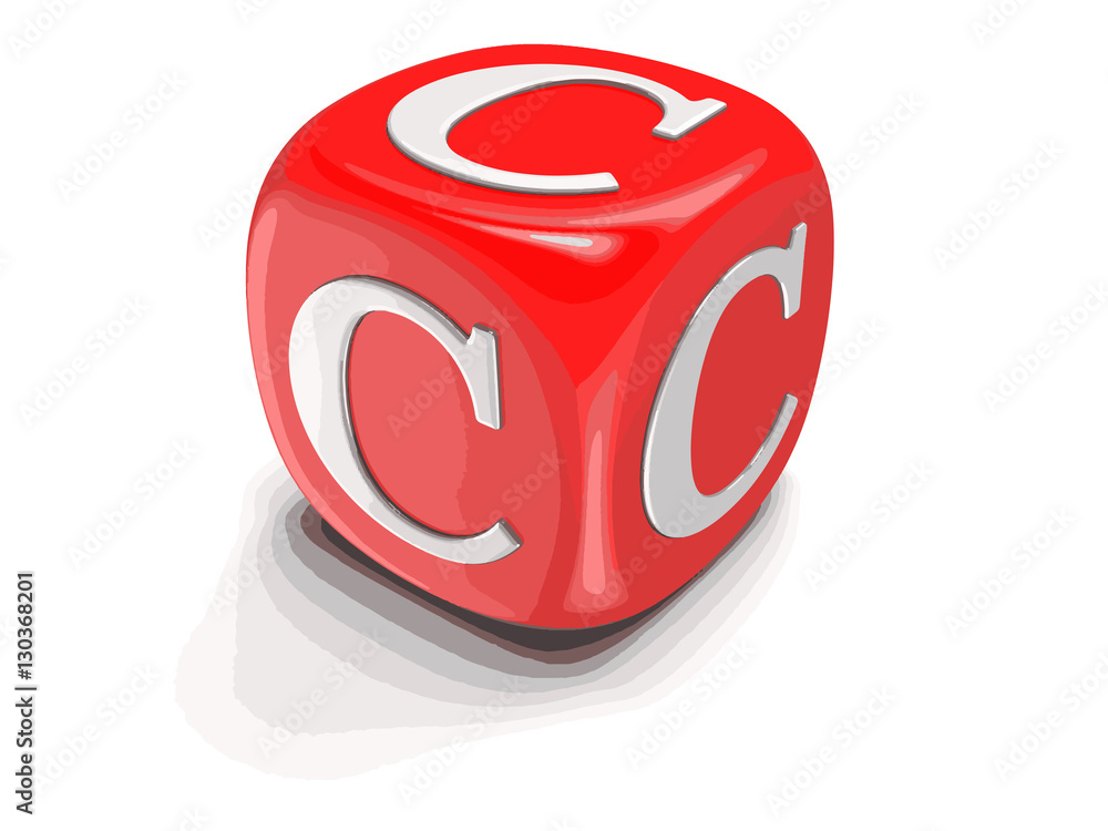 Poster dices with letter c. image with clipping path