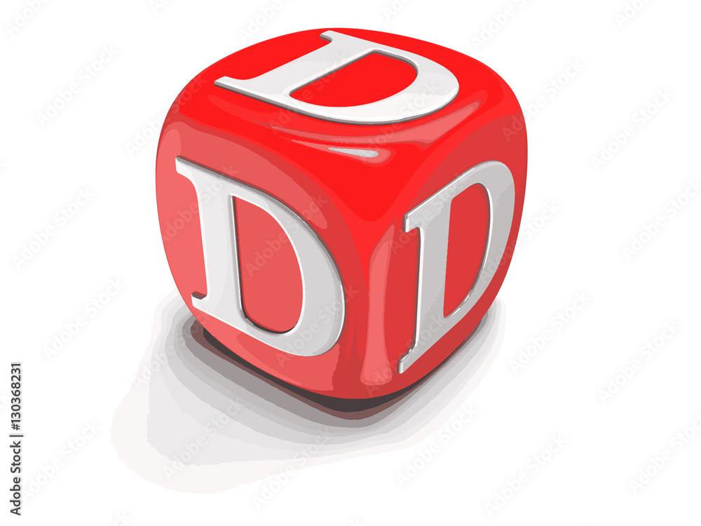 Poster dices with letter d. image with clipping path