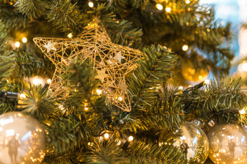 Gold themed Christmas tree background