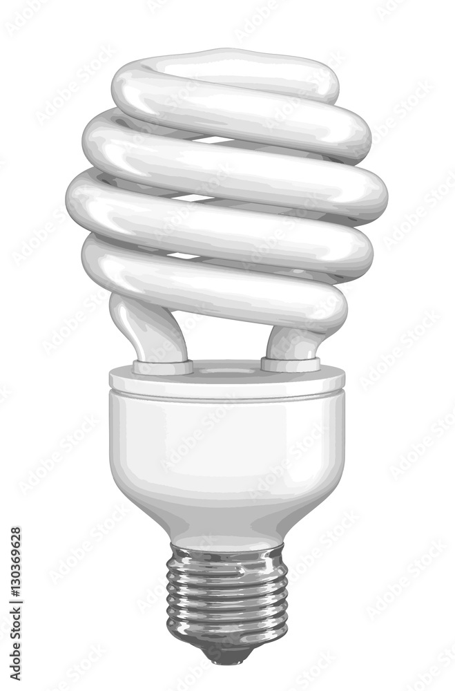 Poster energy saving light bulb. image with clipping path