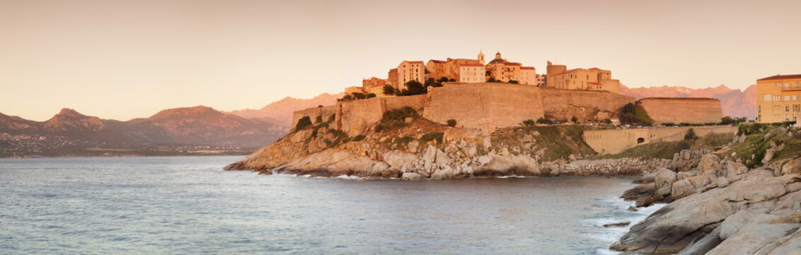 Citadel at sunset, Calvi, Balagne, Corsica, France, Mediterranean 