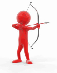 3d archery. Image with clipping path.