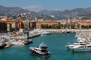 Fototapeta na wymiar View of the Port De Nice.