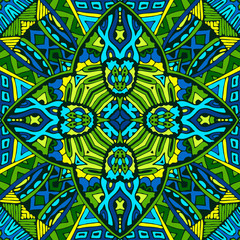 Vector mandala decorative doodles seamless pattern