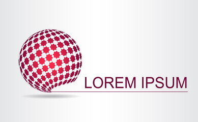 Stylized spherical surface with shapes of stars. Template for logo.