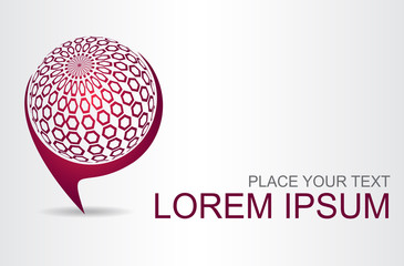 Logo of a stylized sphere with abstract shapes