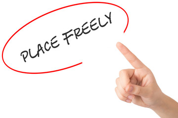 Hand of a young girl points to a word