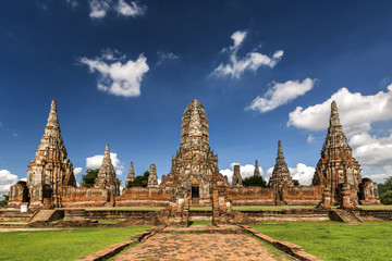 Ancient Ruins of Wat Chai Watthanaram in Ayutthaya, Ayutthaya Historical Park, Thailand