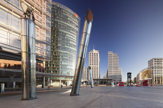 Potsdamer Platz Square with DB Tower, Berlin Mitte, Berlin, Germany