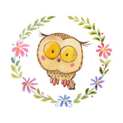 Cute owl Owlet for kindergarten, nursery, children clothing, baby pattern