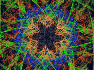 Abstract multicolored fractal. 3D rendering.