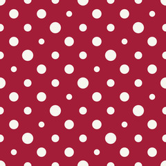 Abstract geometry red and white deco art halftone polka pattern
