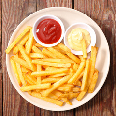 french fries with ketchup