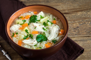 Chicken soup with noodles