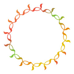 Round floral frame with gradient fill. 