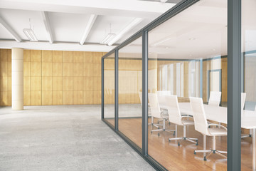 Conference room inside glass box
