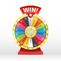 Colorful wheel of luck or fortune infographic. Vector
