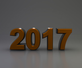 Steel number 2017, 3d rendering