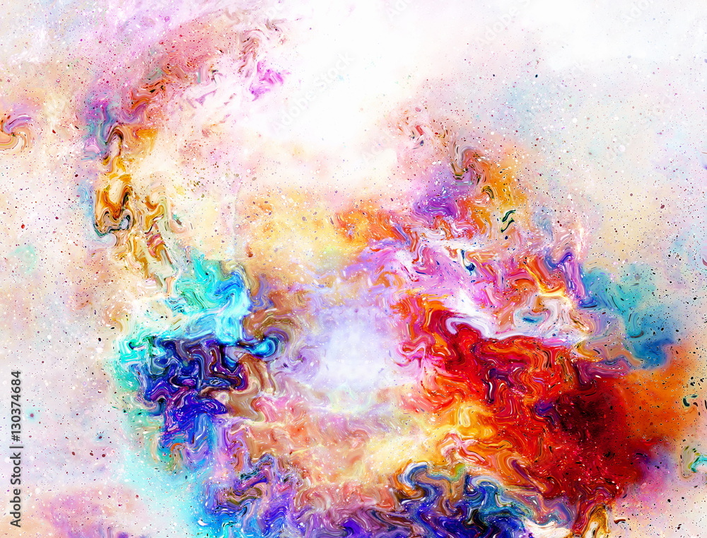 Poster cosmic space and stars, color cosmic abstract background. fire effect in space.