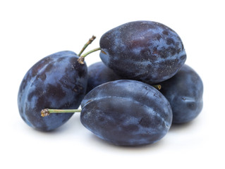 Fresh plum isolated on white background