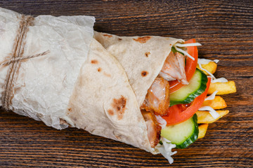 Classic tortilla wrap with filling