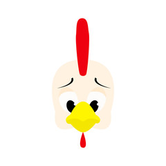Emotions cock icon. Character cartoon rooster head