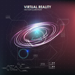 abstreact HUD background. Set of elements that can be used for Motion Design the space, the scientific and the fantastic theme