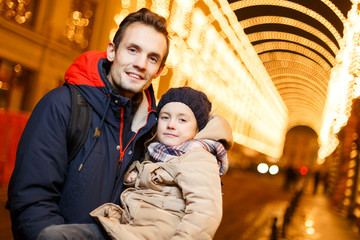 Joyful daddy with his daughter