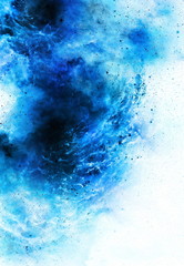 Cosmic space and stars, color cosmic abstract background. Winter effect. Copy space.