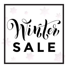 Winter Sale poster Christmas, New Year promo text lettering