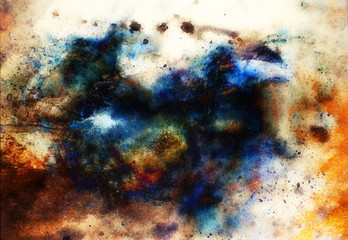 Naklejka na ściany i meble Watercolor abstract background and color spots structure.