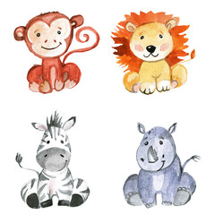 Cute baby animals for kindergarten, nursery, children clothing, pattern