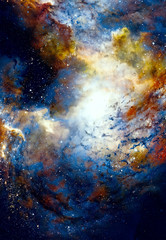 Cosmic space and stars, color cosmic abstract background.