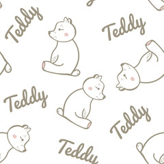 Seamless Pattern with Teddy Bear