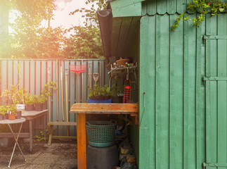 Potting table and shed