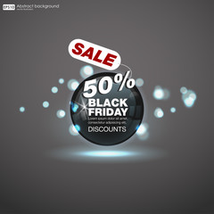 Glossy download button, speech bubble. Vector design elements for sale, discounte. Neon light round. Black Friday sale. Abstract colorful background.