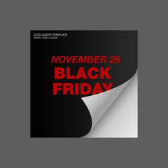 Black Friday Sale banner design. Vector isolated ribbon with text.