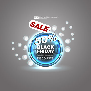 Sale design element with shine effect design. Abstract Colorful Background. Set of blank round buttons for website or app. Shiny button with metallic elements, vector design for website.