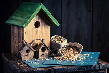 Project of small bird feeder and construction plan