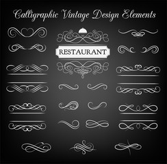 Ornate frame restaurant elements. Menu Vintage and filigree decoration.
