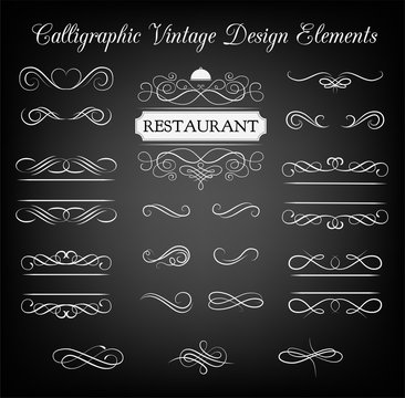 Ornate frame restaurant elements. Menu Vintage and filigree decoration.