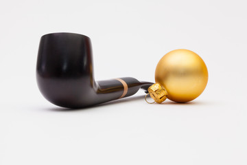Luxury tobacco pipe and Christmas decoration
