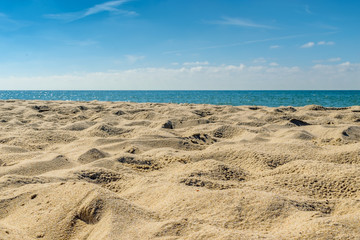 Sandy beach of the sea coast