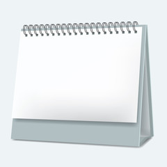 Blank desktop calendar. Realistic style design. Isolated vector mock up.