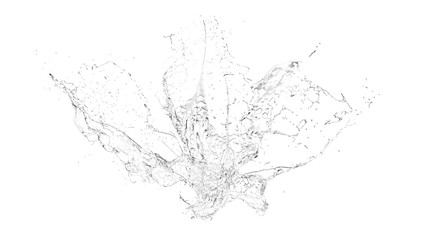 Isolated transparent splash of water splashing on a white backgr