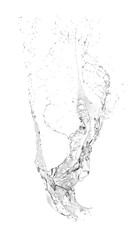 Fototapeta na wymiar Isolated transparent splash of water splashing on a white backgr