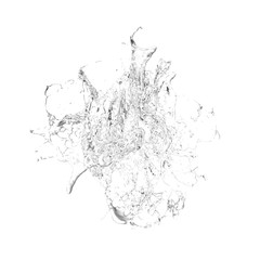 Isolated transparent splash of water splashing on a white backgr