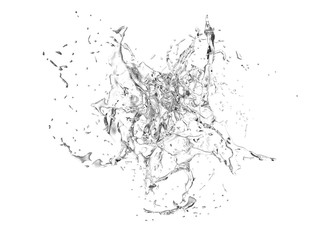 Obraz na płótnie Canvas Isolated transparent splash of water splashing on a white backgr