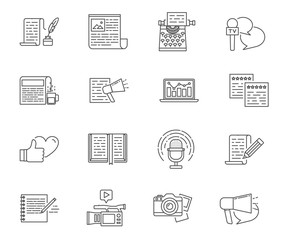 Copywriting and writing set of vector icons